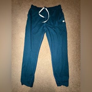 Vuori Teal Track Joggers with White Drawstring